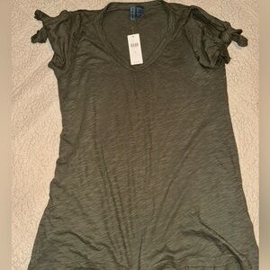 NWT Anthropologie Left of Center size xs green top